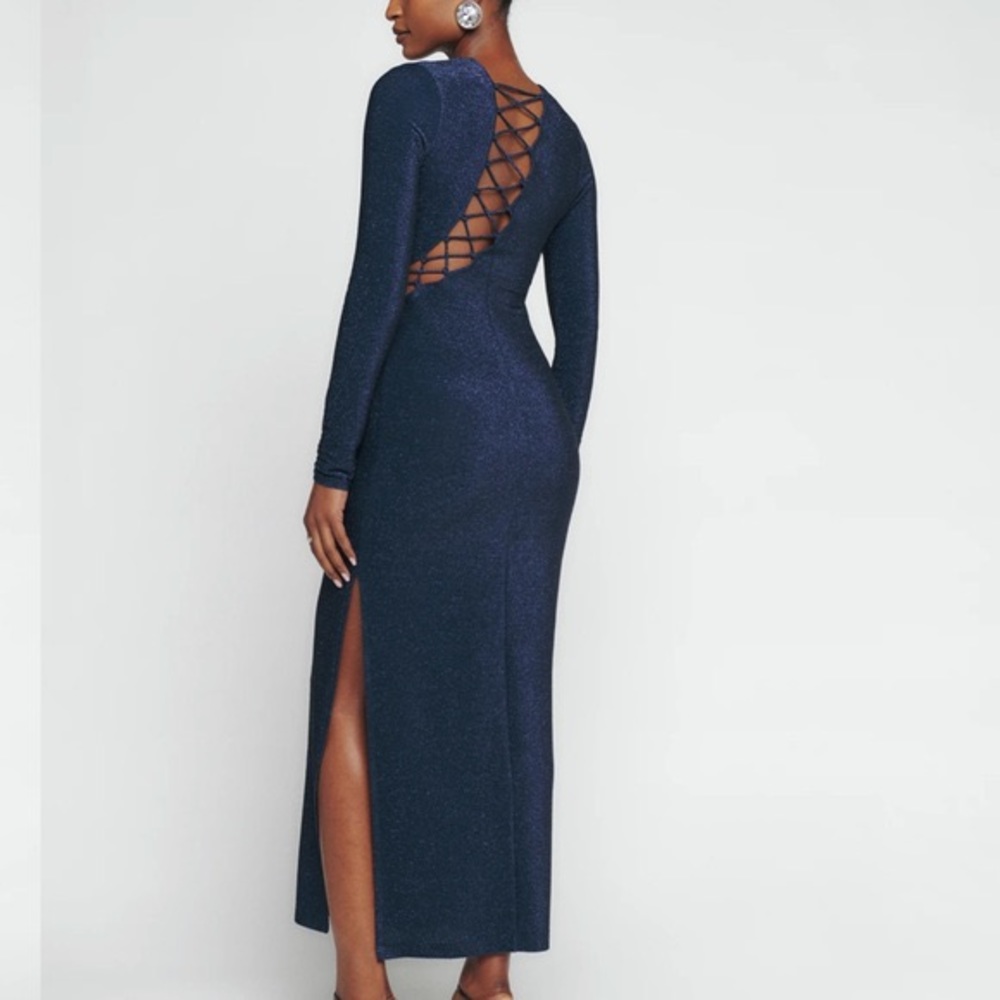 Reformation Kinsey Blue Sparkle Dress NWT